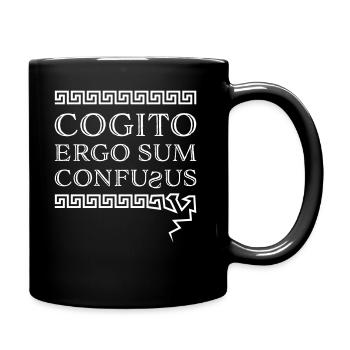 Cogito ergo sum - Tasse einfarbig - Schwarz - Rechts