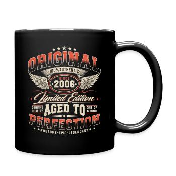 Jahrgang 2006 Vintage Retro Geburtstag Geschenk - Tasse einfarbig - Schwarz - Rechts