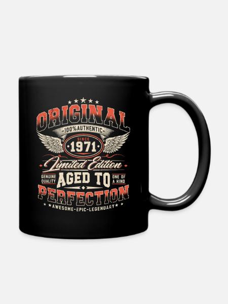 Jahrgang 1971 Vintage Retro Geburtstag Geschenk - Tasse einfarbig - Schwarz