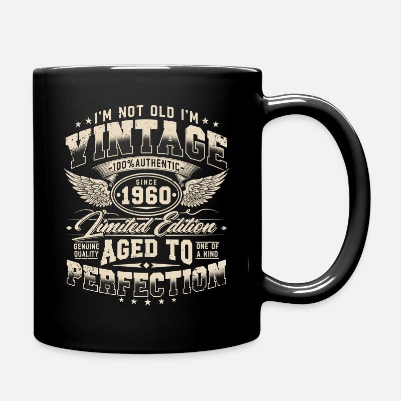1960 Jahrgang Vintage Retro Geburtstag Geschenk - Tasse einfarbig - Schwarz