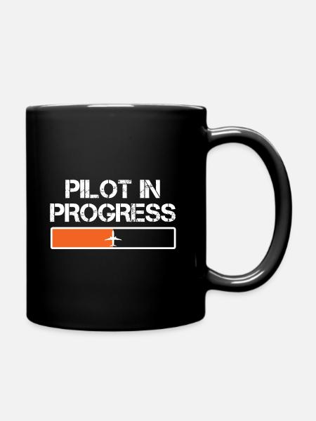 Pilot laufendes lustiges Studenten-T-Shirt - Tasse einfarbig - Schwarz