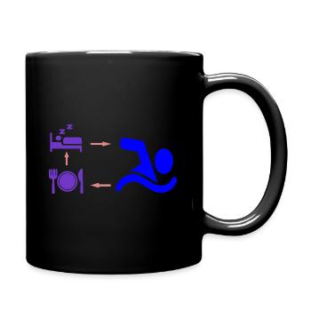 Geschenk für Schwimmer: Eat Sleep Swim Repeat - Tasse einfarbig - Schwarz - Rechts