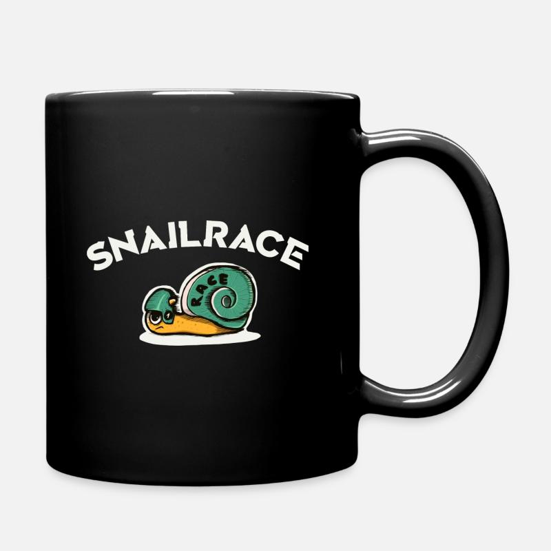 Snail Ready, Steady, Slow Snail Race - Full Colour Mug - black