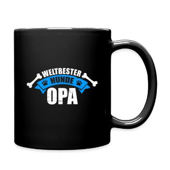 Weltbester Hunde Opa Hund Großvater Hundehalter - Tasse einfarbig - Schwarz - Rechts