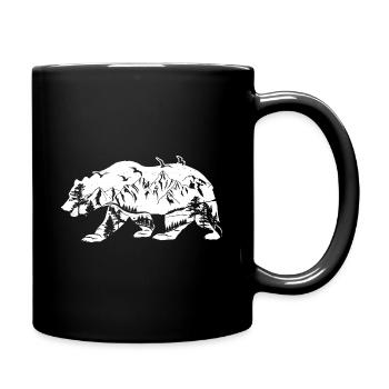Bear and Mountains abstract - (B.C) - Full Colour Mug - black - Right