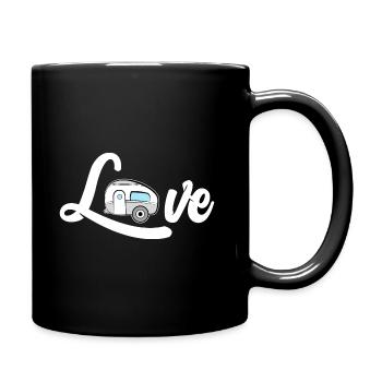 Love camping caravan outdoor - Tasse einfarbig - Schwarz - Rechts