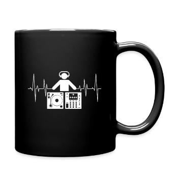 Dj der es einfach kann, Turns mit Mixer - Tasse einfarbig - Schwarz - Rechts