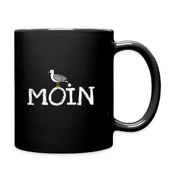 Möwe | Moin - Tasse einfarbig - Schwarz - Rechts