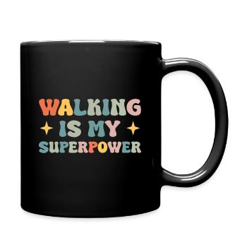 Walking is my superpower - Full Colour Mug - black - Right