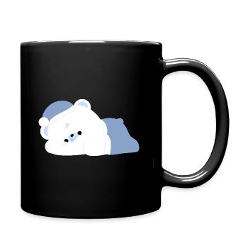 Ours polaire fatigué - Mug uni - noir - Droite
