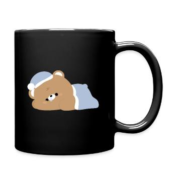 Ours brun fatigué - Mug uni - noir - Droite