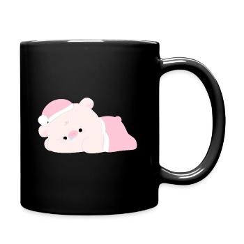 Cochon fatigué - Mug uni - noir - Droite