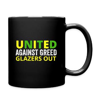 Glazers Out. United Against Greed - Tasse einfarbig - Schwarz - Rechts