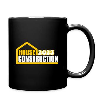 Hausbau 2023 - Tasse einfarbig - Schwarz - Rechts