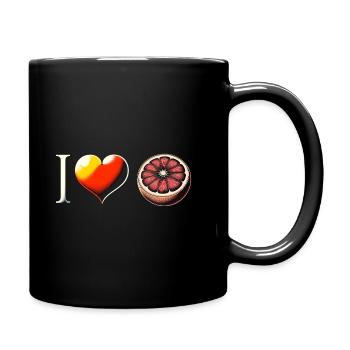 Ich liebe Grapefruit - Tasse einfarbig - Schwarz - Rechts