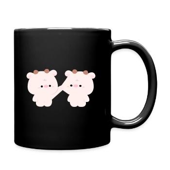 Couple de vaches - Mug uni - noir - Droite