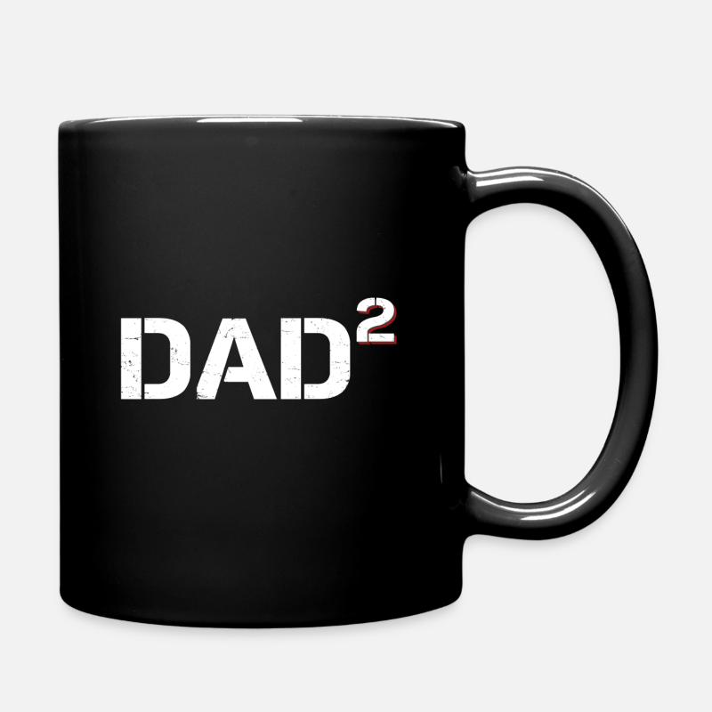 Papa - Zwei Kinder - Tasse einfarbig - Schwarz