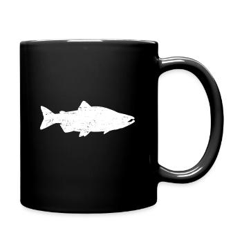 Lachs Angeln Fliegenfischen - Tasse einfarbig - Schwarz - Rechts