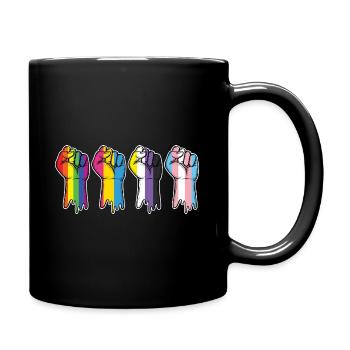 Pan Transgender Gift Non Binary LGBT - Full Colour Mug - black - Right