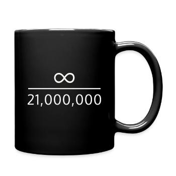 L’infini divisé par 21 millions de Mio Crypto Bitcoin - Mug uni - noir - Droite