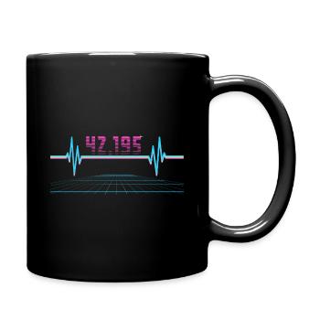 42,2 km Outfit Marathon Läufer - Langdistanz - Tasse einfarbig - Schwarz - Rechts