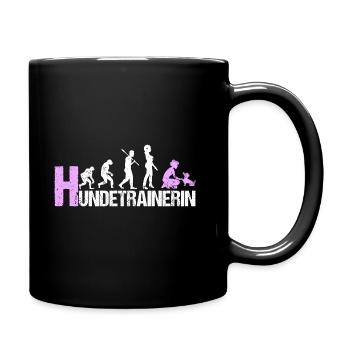 Hundetrainerin Evolution Pink Geschenk - Tasse einfarbig - Schwarz - Rechts