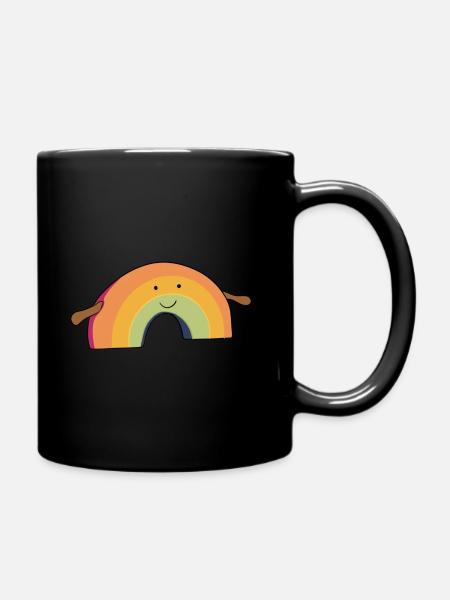 Colourful rainbow design - Full Colour Mug - black
