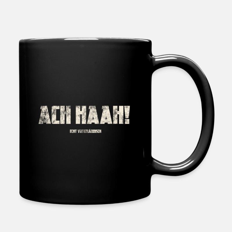 Ach Haah! Original Vogtländisch - Tasse einfarbig - Schwarz