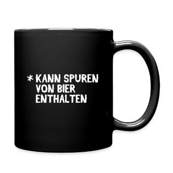 Kann Spuren von Bier enthalten - Tasse einfarbig - Schwarz - Rechts