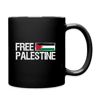 Free palestine - Tasse einfarbig - Schwarz - Rechts