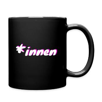Gendersternchen | *innen - Tasse einfarbig - Schwarz - Rechts