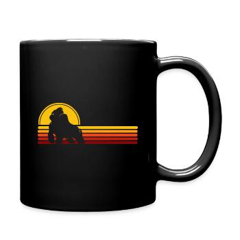 Silberrücken Gorilla Vintage Gorilla Ape - Tasse einfarbig - Schwarz - Rechts