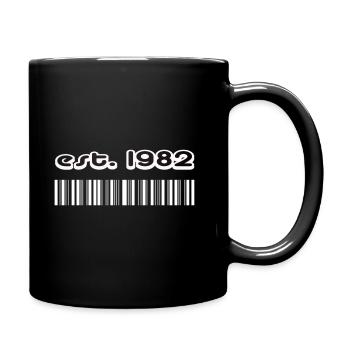 Barcode Established 1982, geboren 1982 - Tasse einfarbig - Schwarz - Rechts
