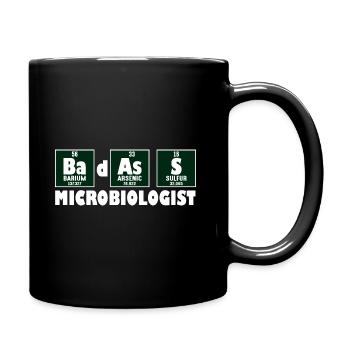 Lustiger Primärelement-Badass-Mikrobiologe - Tasse einfarbig - Schwarz - Rechts