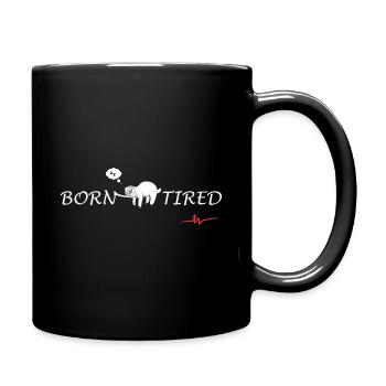Sloth | Born tired (White) - Full Colour Mug - black - Right