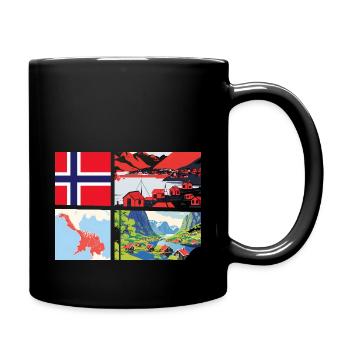 Norwegens Natur: Von Fjorden bis zu Berggipfeln - Tasse einfarbig - Schwarz - Rechts