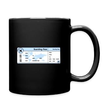 Flugticket - Boarding Pass - Tasse einfarbig - Schwarz - Rechts