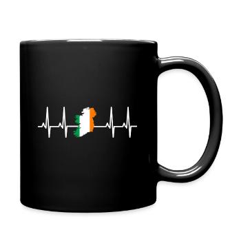 Ireland Flag Heartbeat ECG Heartbeat Heartbeat - Full Colour Mug - black - Right