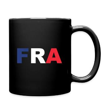 Frankreich Flagge ISO Code FRA EU - Tasse einfarbig - Schwarz - Rechts