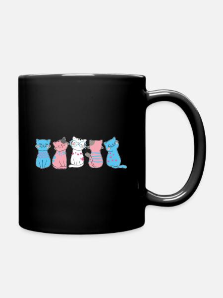 LGBT Transgender Cat Transsexual - Full Colour Mug - black