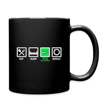 Helicopter Pilot Helicopter Gift Model Making - Full Colour Mug - black - Right
