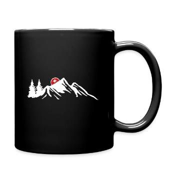 Schweiz Schweizerdeutsch Schweizer Berge - Tasse einfarbig - Schwarz - Rechts