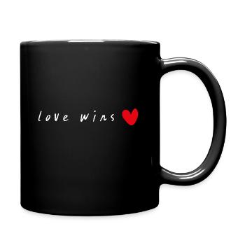 Love wins - Tasse einfarbig - Schwarz - Rechts