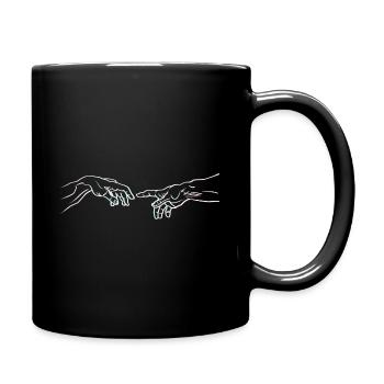 Erschaffung Adams Michelangelo - Tasse einfarbig - Schwarz - Rechts