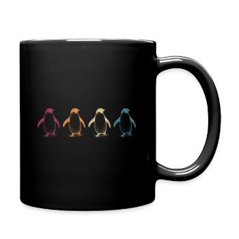 Animal Motif Gift Retro Penguin - Full Colour Mug - black - Right
