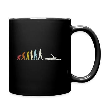 Schwimmen Evolution - Tasse einfarbig - Schwarz - Rechts