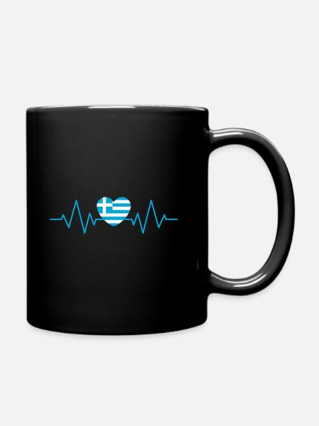Greece pulse - Tasse einfarbig - Schwarz