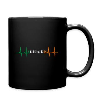 Ireland Flag Heartbeat Dublin Pulse ECG Word EU - Full Colour Mug - black - Right