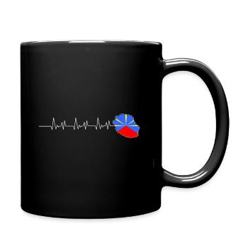 Flaggenkarte La Réunion Heartbeat - Tasse einfarbig - Schwarz - Rechts