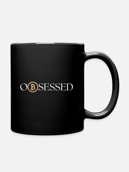 Bitcoin Obsessed - Full Colour Mug - black